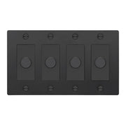 Buster + Punch NDK-024356 Cross 4-Gang LED Dimmer Without Logo, 250W, Rotary, Black