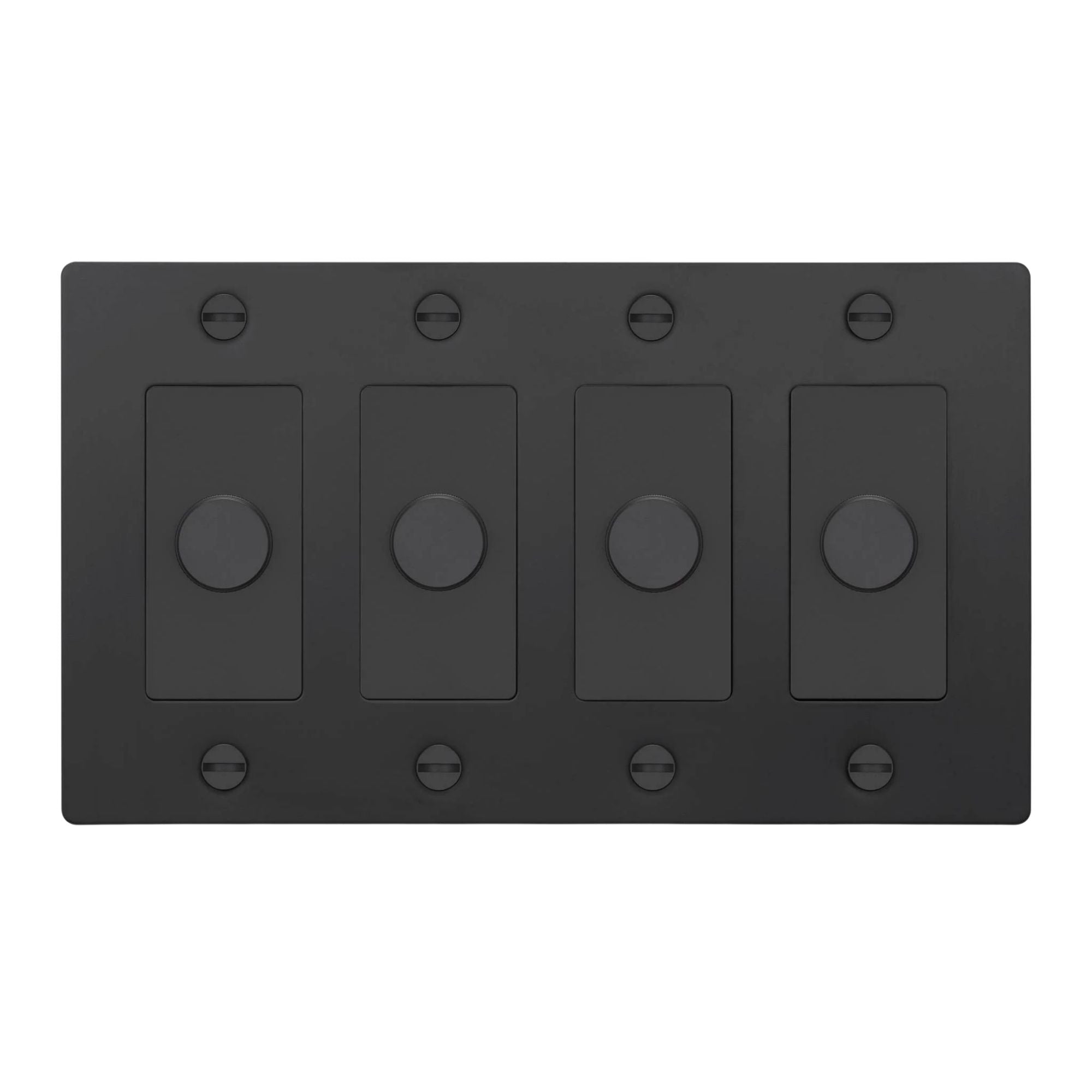 Buster + Punch NDK-024356 Cross 4-Gang LED Dimmer Without Logo, 250W, Rotary, Black