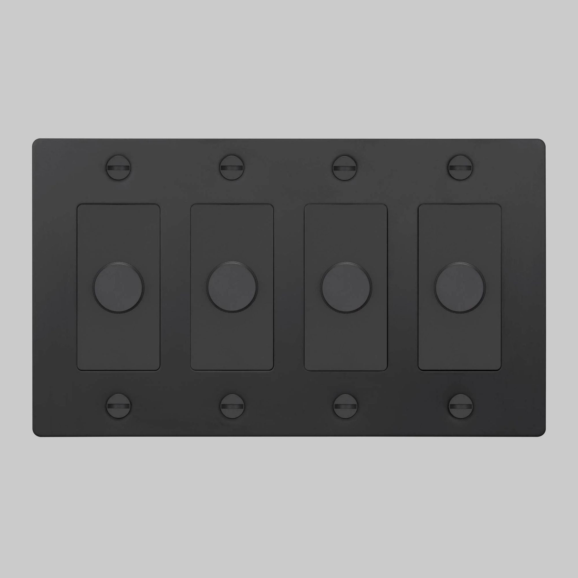 Buster + Punch NDK-024356 Cross 4-Gang LED Dimmer Without Logo, 250W, Rotary, Black