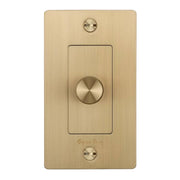 Buster + Punch NDK-054351 Cross 1-Gang LED Dimmer With Logo, 250W, Rotary, Brass