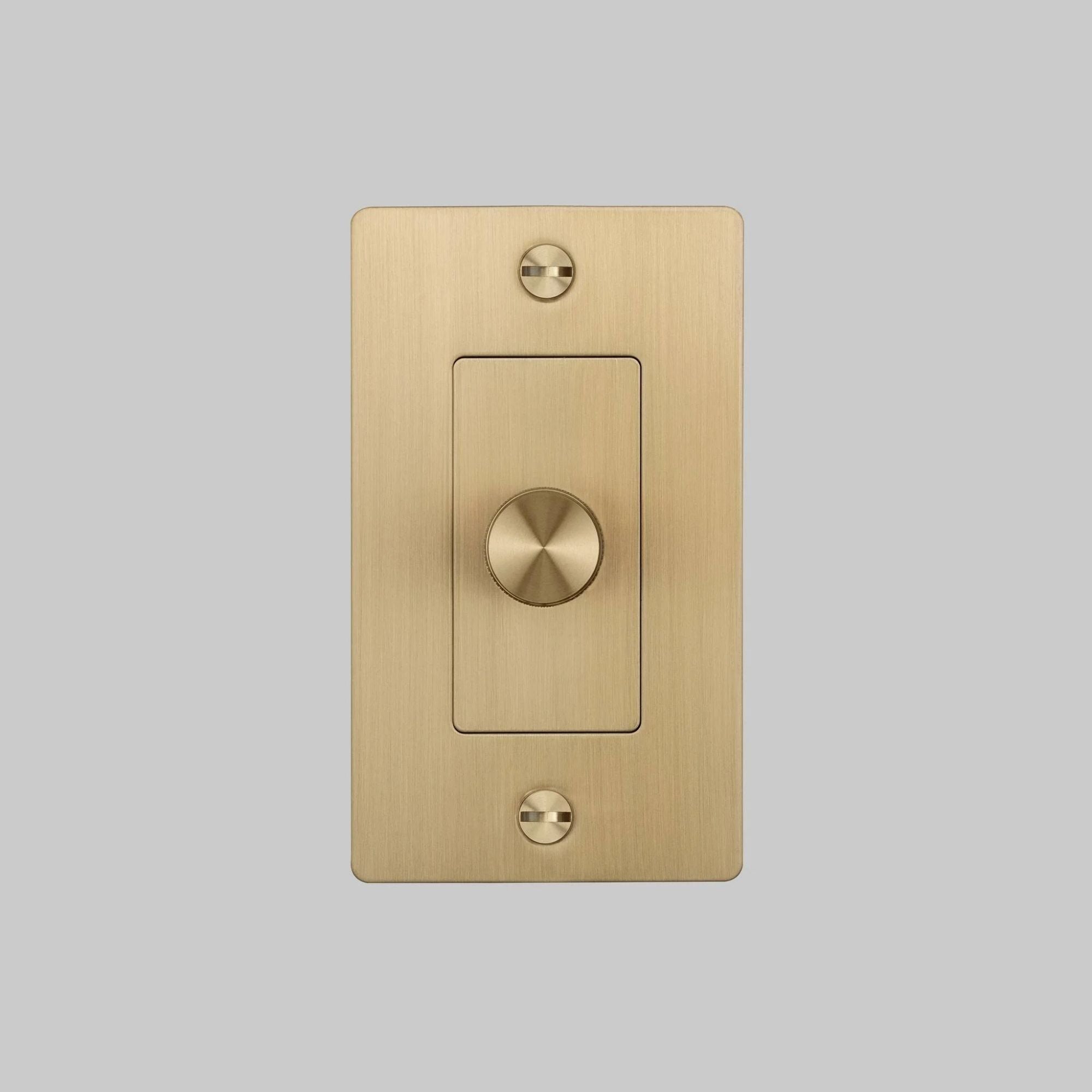 Buster + Punch NDK-054356 Cross 1-Gang LED Dimmer Without Logo, 250W, Rotary, Brass