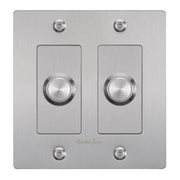 Buster + Punch NDK-074303 Linear 2-Gang LED Dimmer With Logo, 250W, Rotary, Steel