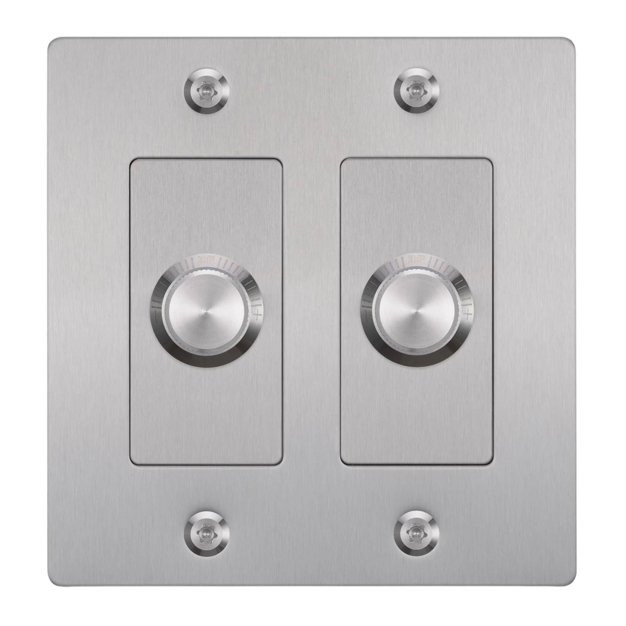 Buster + Punch NDK-074308 Linear 2-Gang LED Dimmer Without Logo, 250W, Rotary, Steel
