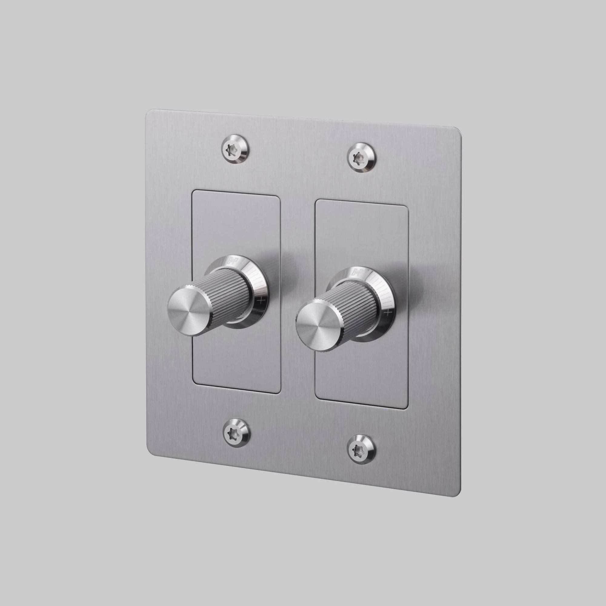 Buster + Punch NDK-074308 Linear 2-Gang LED Dimmer Without Logo, 250W, Rotary, Steel