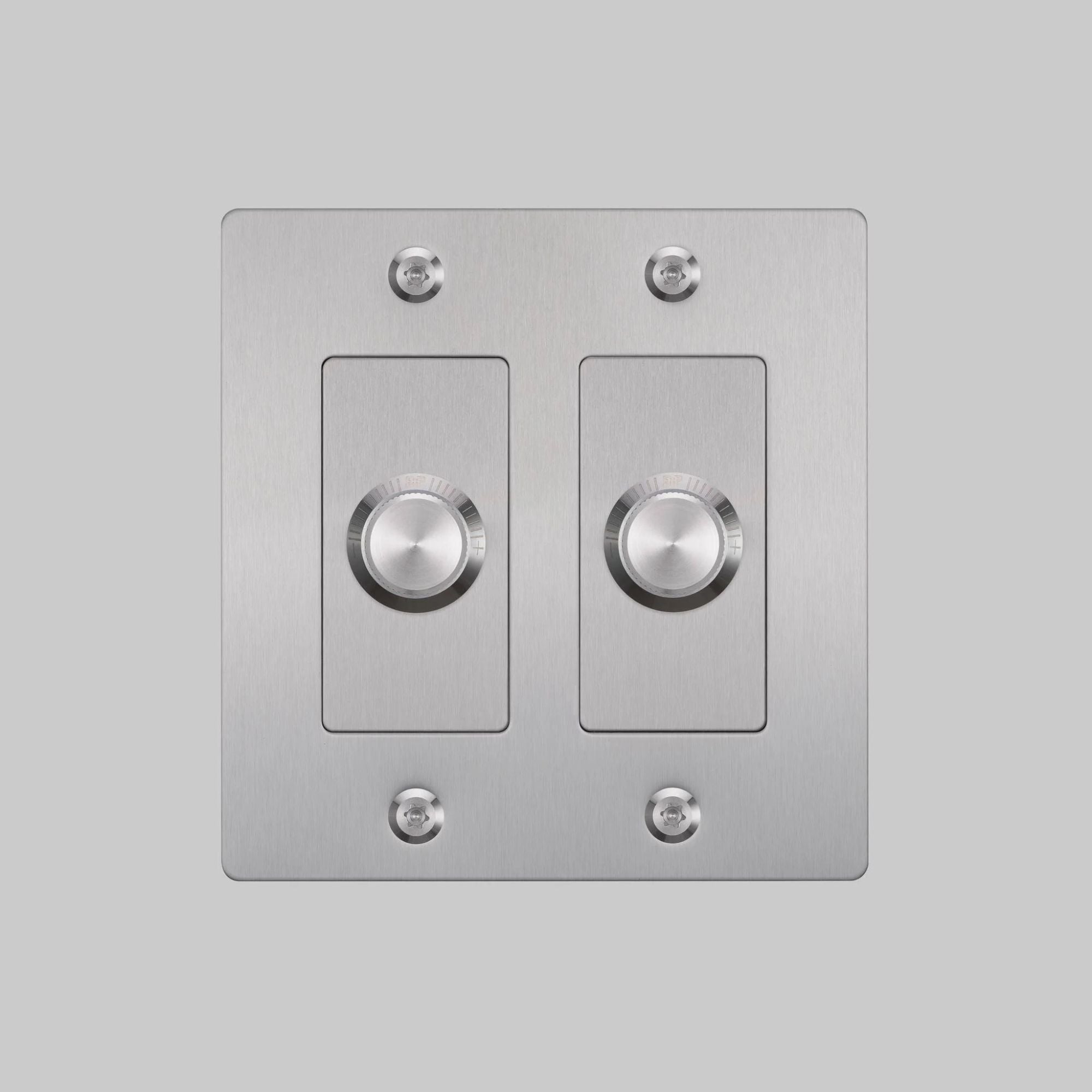 Buster + Punch NDK-074308 Linear 2-Gang LED Dimmer Without Logo, 250W, Rotary, Steel