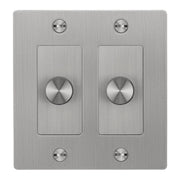 Buster + Punch NDK-074318 Cross 2-Gang LED Dimmer Without Logo, 250W, Rotary, Steel