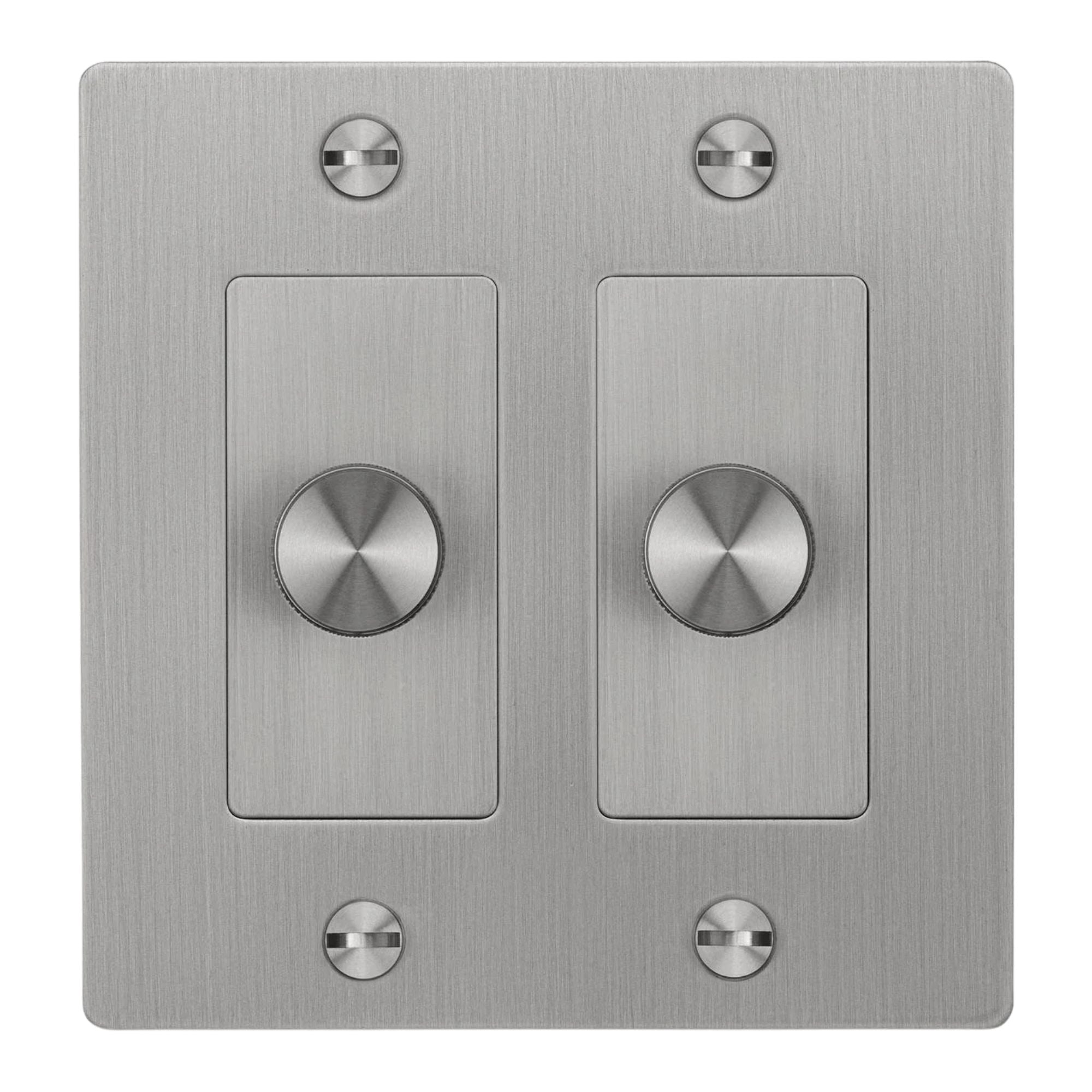 Buster + Punch NDK-074318 Cross 2-Gang LED Dimmer Without Logo, 250W, Rotary, Steel