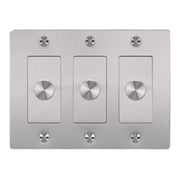 Buster + Punch NDK-074323 Linear 3-Gang LED Dimmer With Logo, 250W, Rotary, Steel
