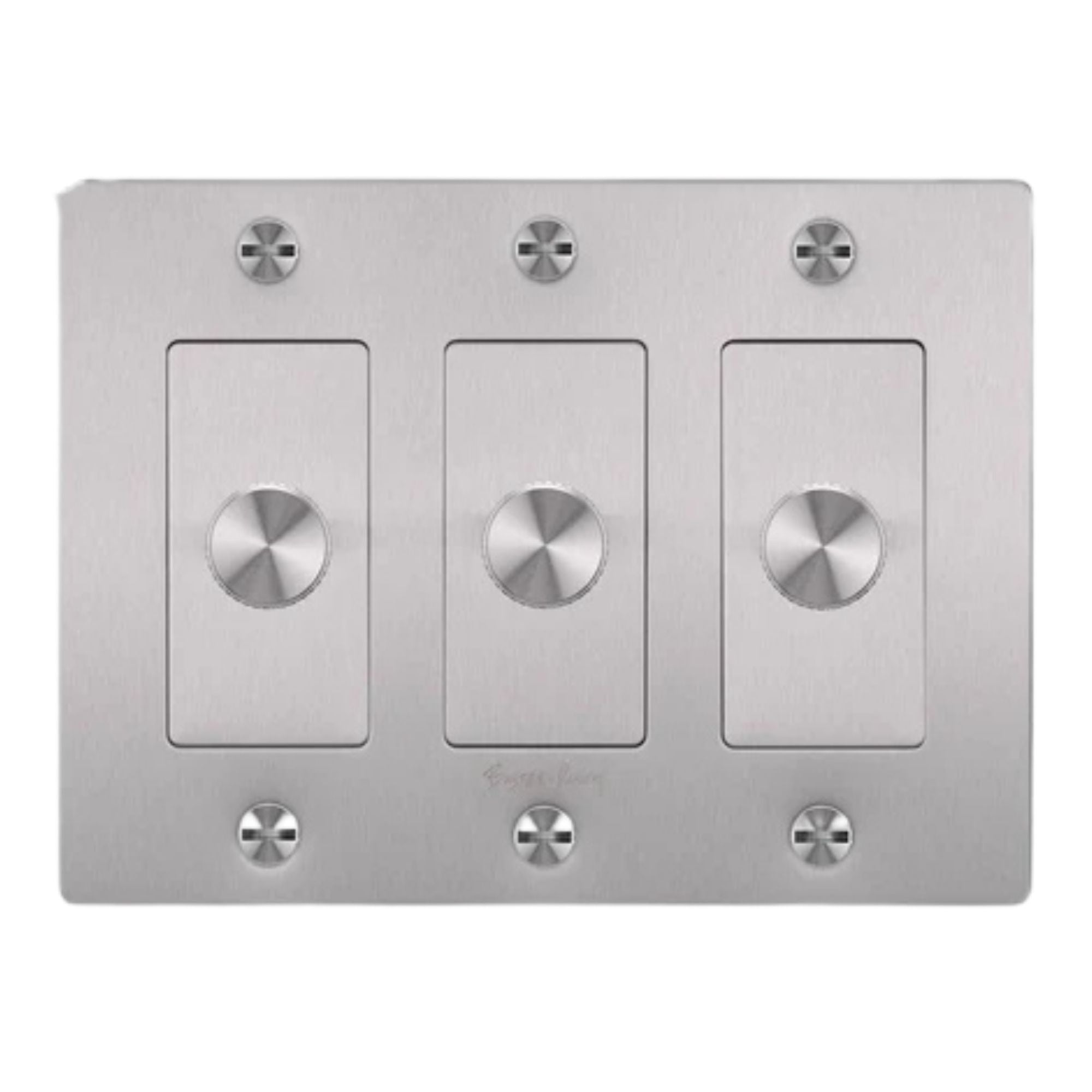 Buster + Punch NDK-074323 Linear 3-Gang LED Dimmer With Logo, 250W, Rotary, Steel
