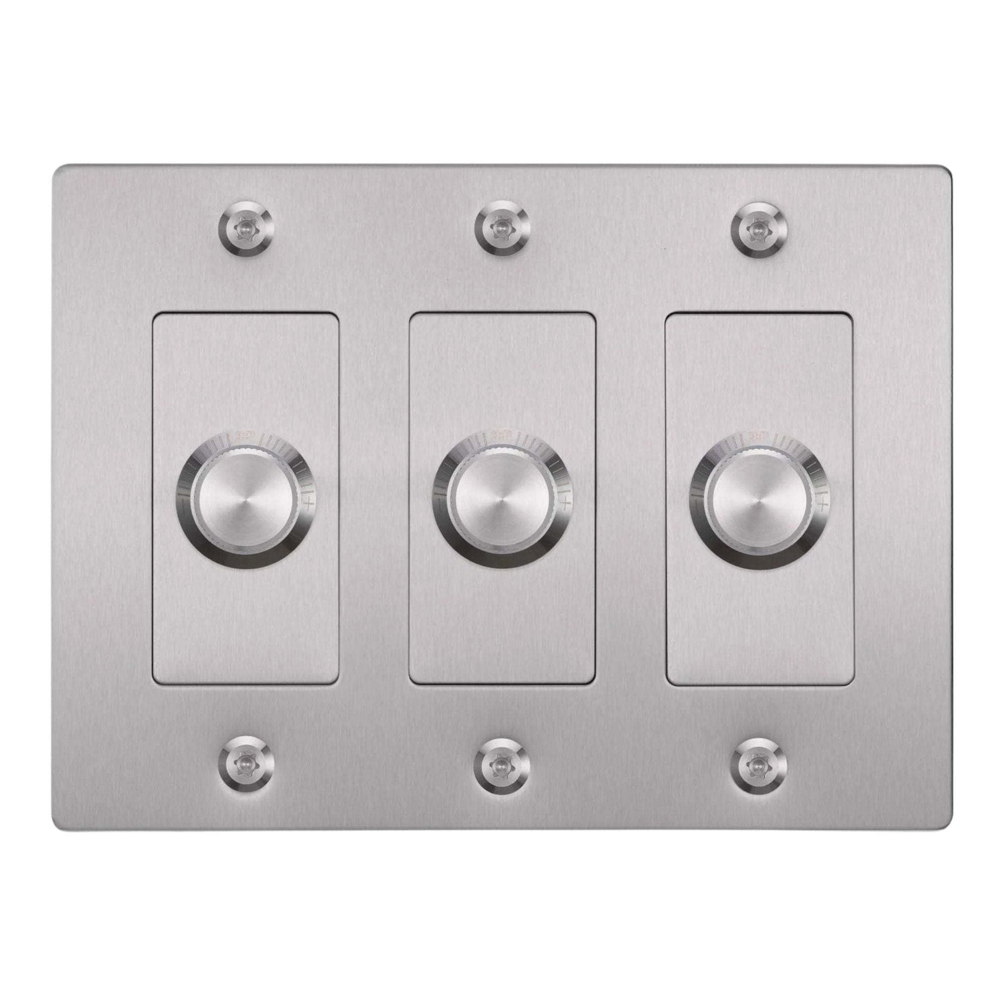 Buster + Punch NDK-074328 Linear 3-Gang LED Dimmer Without Logo, 250W, Rotary, Steel