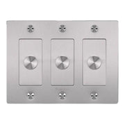 Buster + Punch NDK-074333 Cross 3-Gang LED Dimmer With Logo, 250W, Rotary, Steel