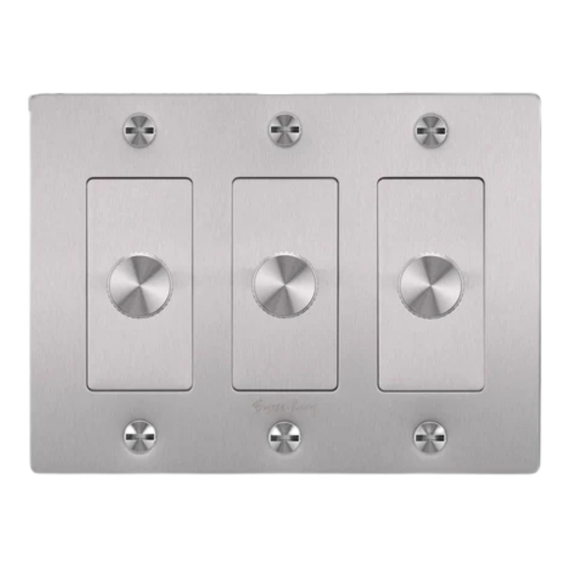 Buster + Punch NDK-074333 Cross 3-Gang LED Dimmer With Logo, 250W, Rotary, Steel
