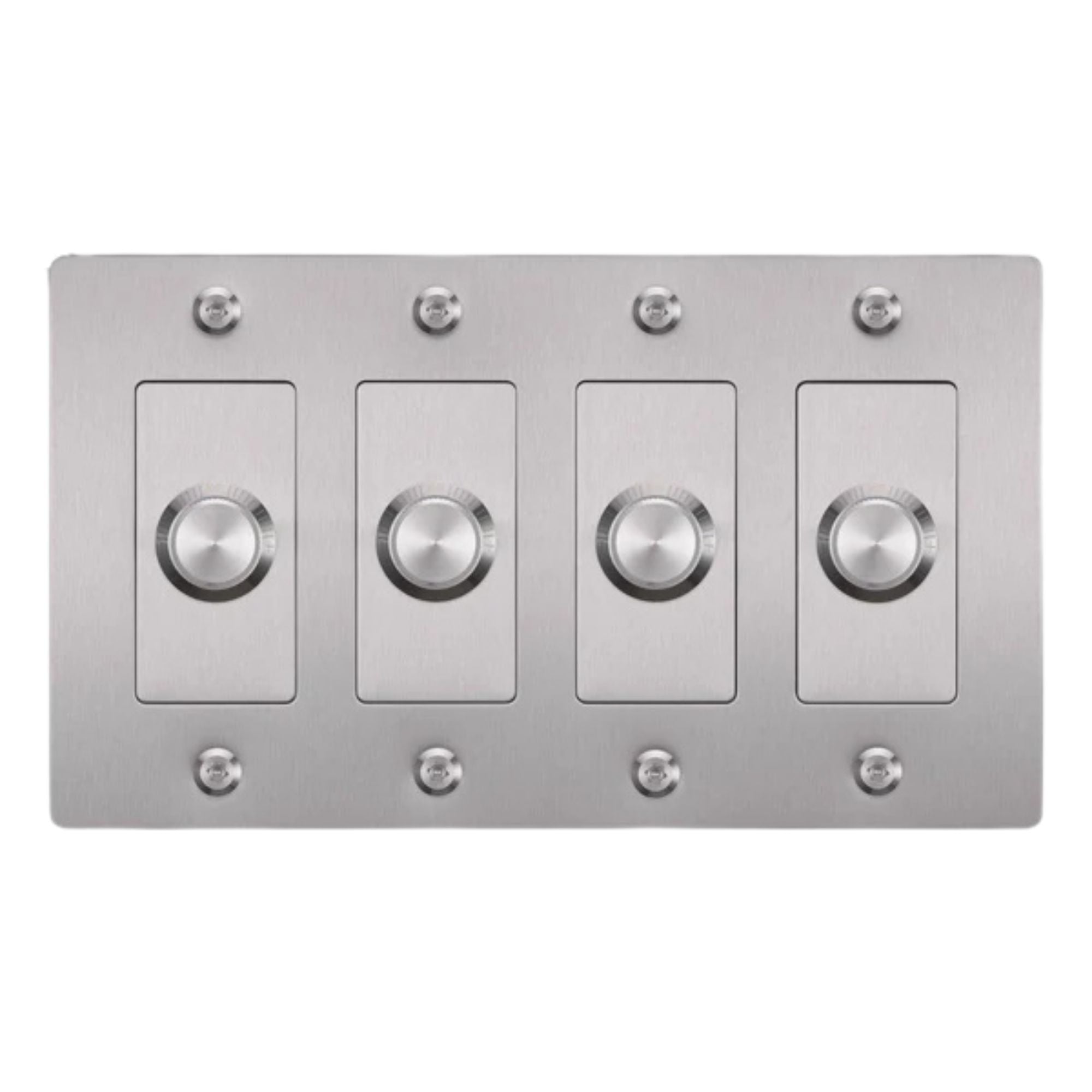 Buster + Punch NDK-074348 Linear 4-Gang LED Dimmer Without Logo, 250W, Rotary, Steel
