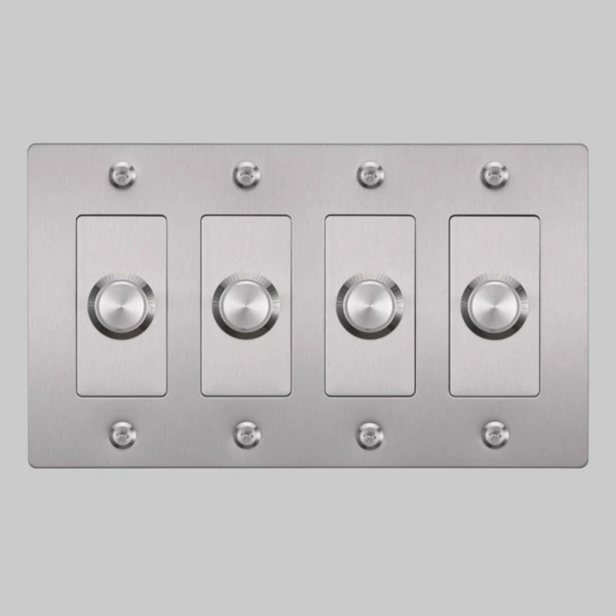 Buster + Punch NDK-074348 Linear 4-Gang LED Dimmer Without Logo, 250W, Rotary, Steel