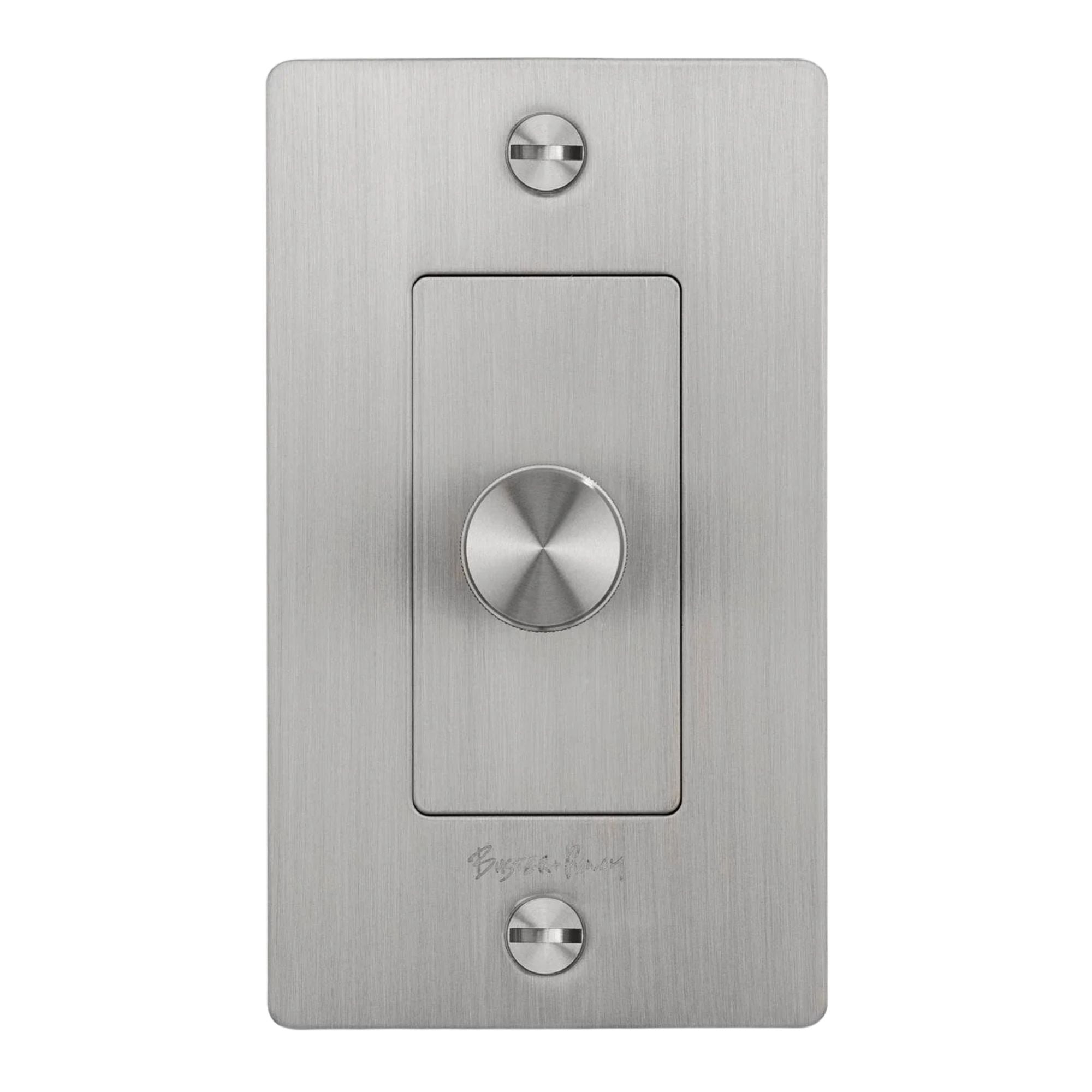 Buster + Punch NDK-074353 Cross 1-Gang LED Dimmer With Logo, 250W, Rotary, Steel