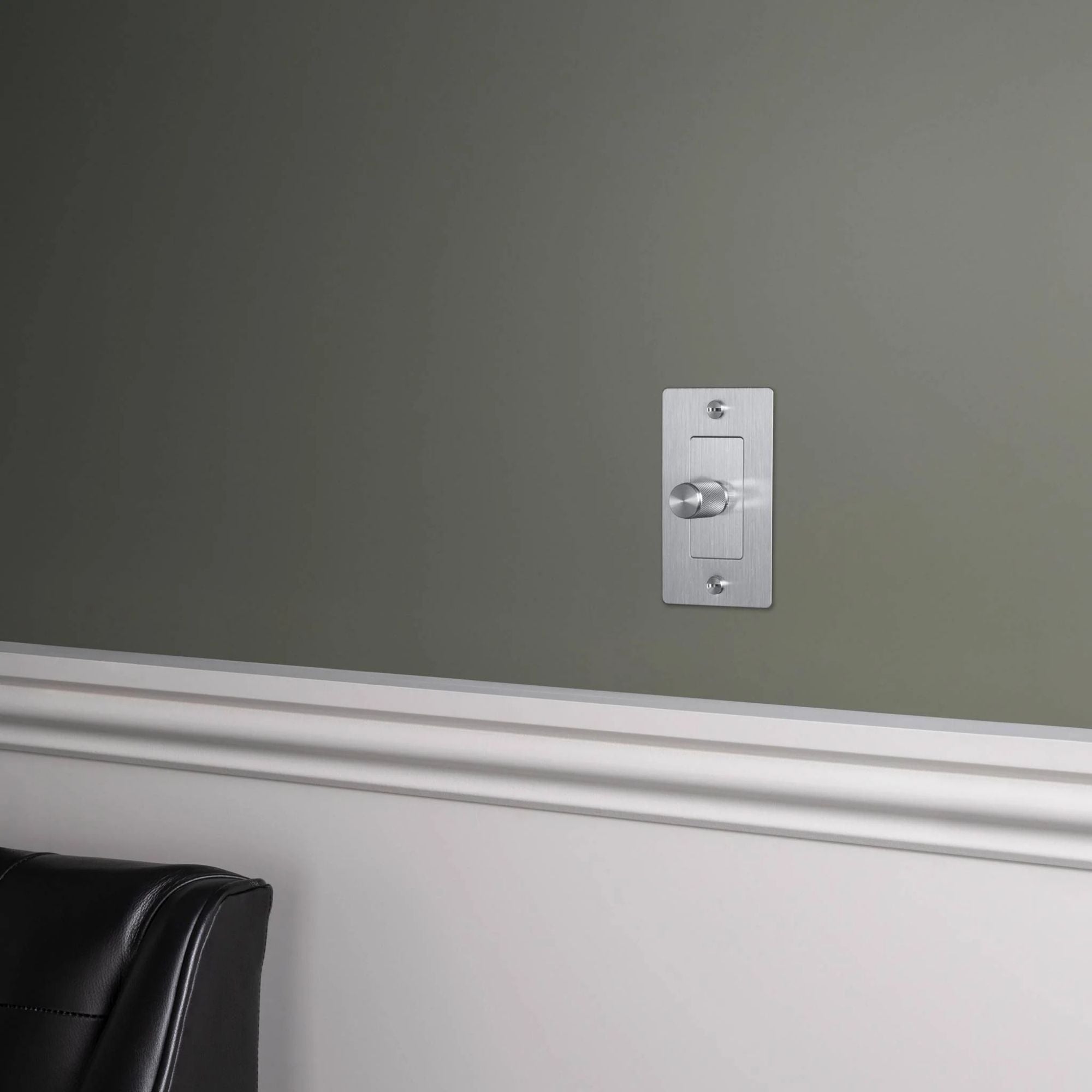 Buster + Punch NDK-074358 Cross 1-Gang LED Dimmer Without Logo, 250W, Rotary, Steel