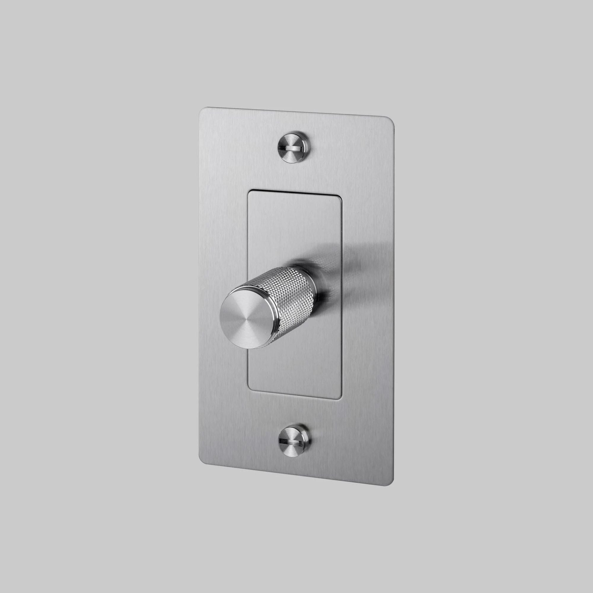Buster + Punch NDK-074358 Cross 1-Gang LED Dimmer Without Logo, 250W, Rotary, Steel
