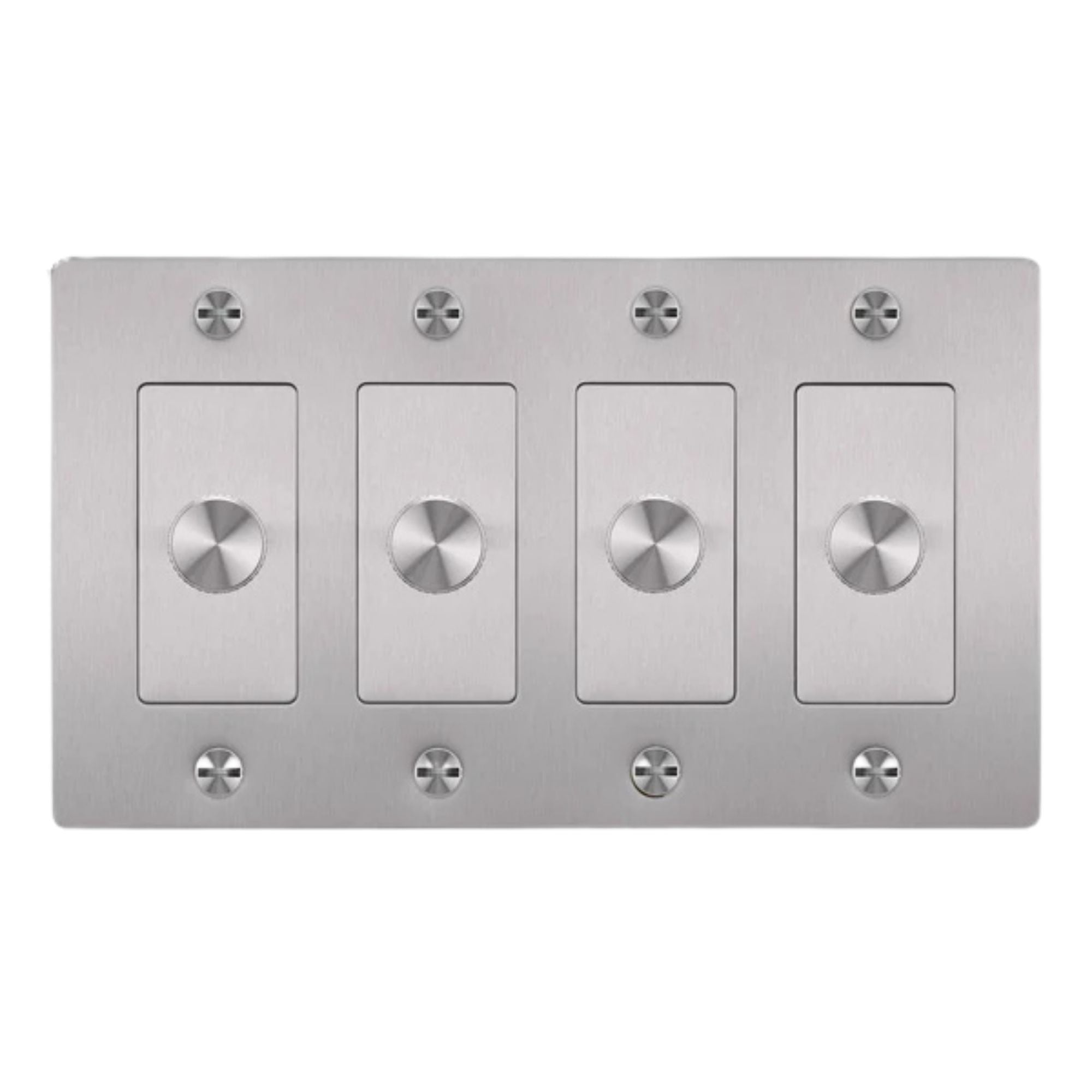 Buster + Punch NDK-074359 Cross 4-Gang LED Dimmer Without Logo, 250W, Rotary, Steel