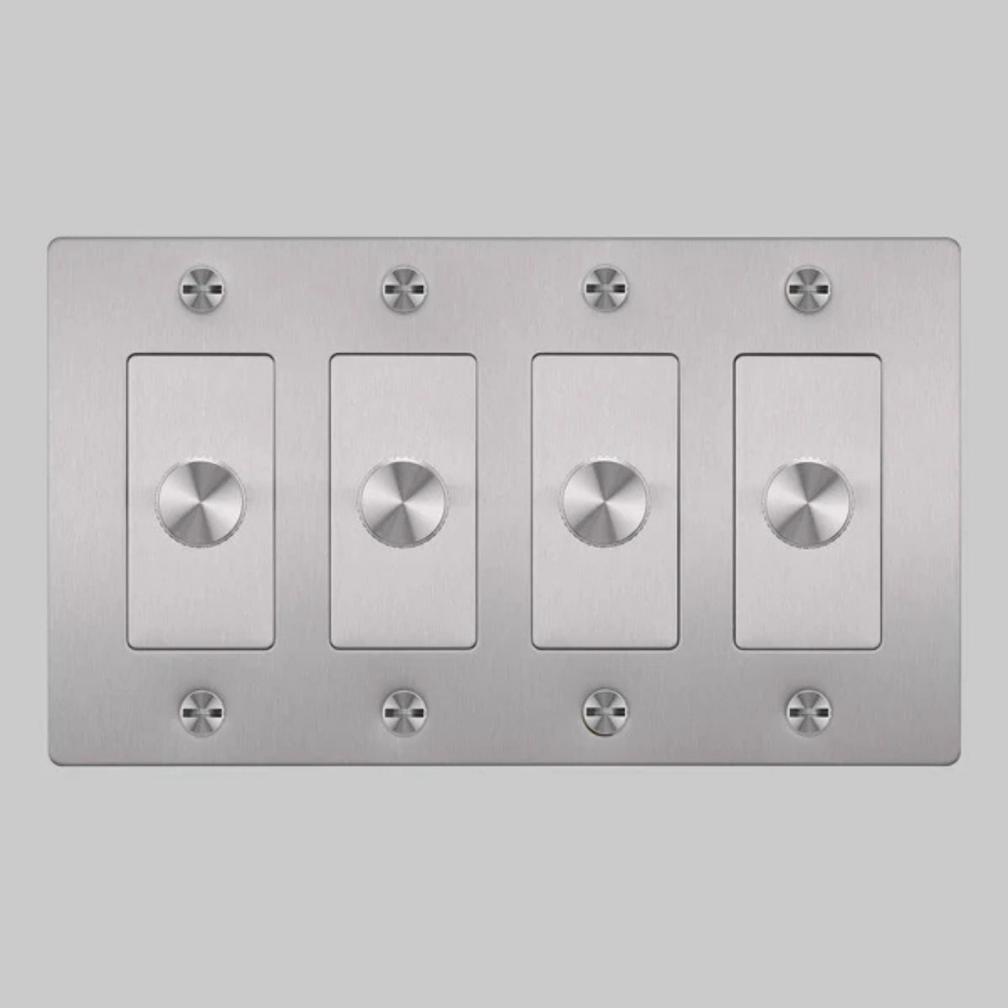 Buster + Punch NDK-074359 Cross 4-Gang LED Dimmer Without Logo, 250W, Rotary, Steel