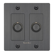 Buster + Punch NDK-094302 Linear 2-Gang LED Dimmer With Logo, 250W, Rotary, Smoked Bronze