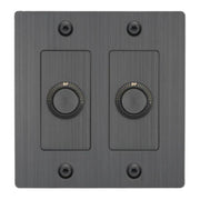 Buster + Punch NDK-094307 Linear 2-Gang LED Dimmer Without Logo, 250W, Rotary, Smoked Bronze