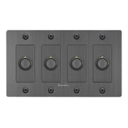 Buster + Punch NDK-094342 Linear 4-Gang LED Dimmer With Logo, Rotary, 250W, Smoked Bronze