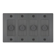 Buster + Punch NDK-094358 Cross 4-Gang LED Dimmer Without Logo, Rotary, 250W, Smoked Bronze