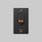Buster + Punch NDK-134884 Cross 1-Gang LED Dimmer With Logo, 250W, Rotary, Black / Warm Sunset