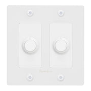 Buster + Punch NDK-144304 Linear 2-Gang LED Dimmer With Logo, 250W, Rotary, White