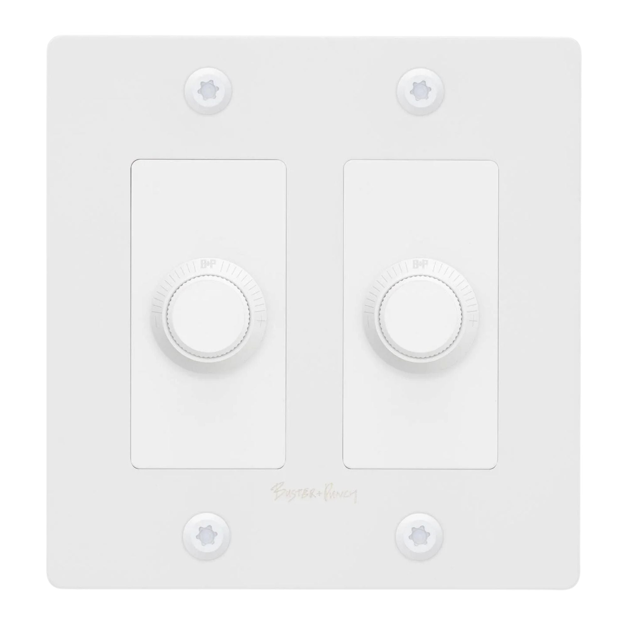 Buster + Punch NDK-144304 Linear 2-Gang LED Dimmer With Logo, 250W, Rotary, White