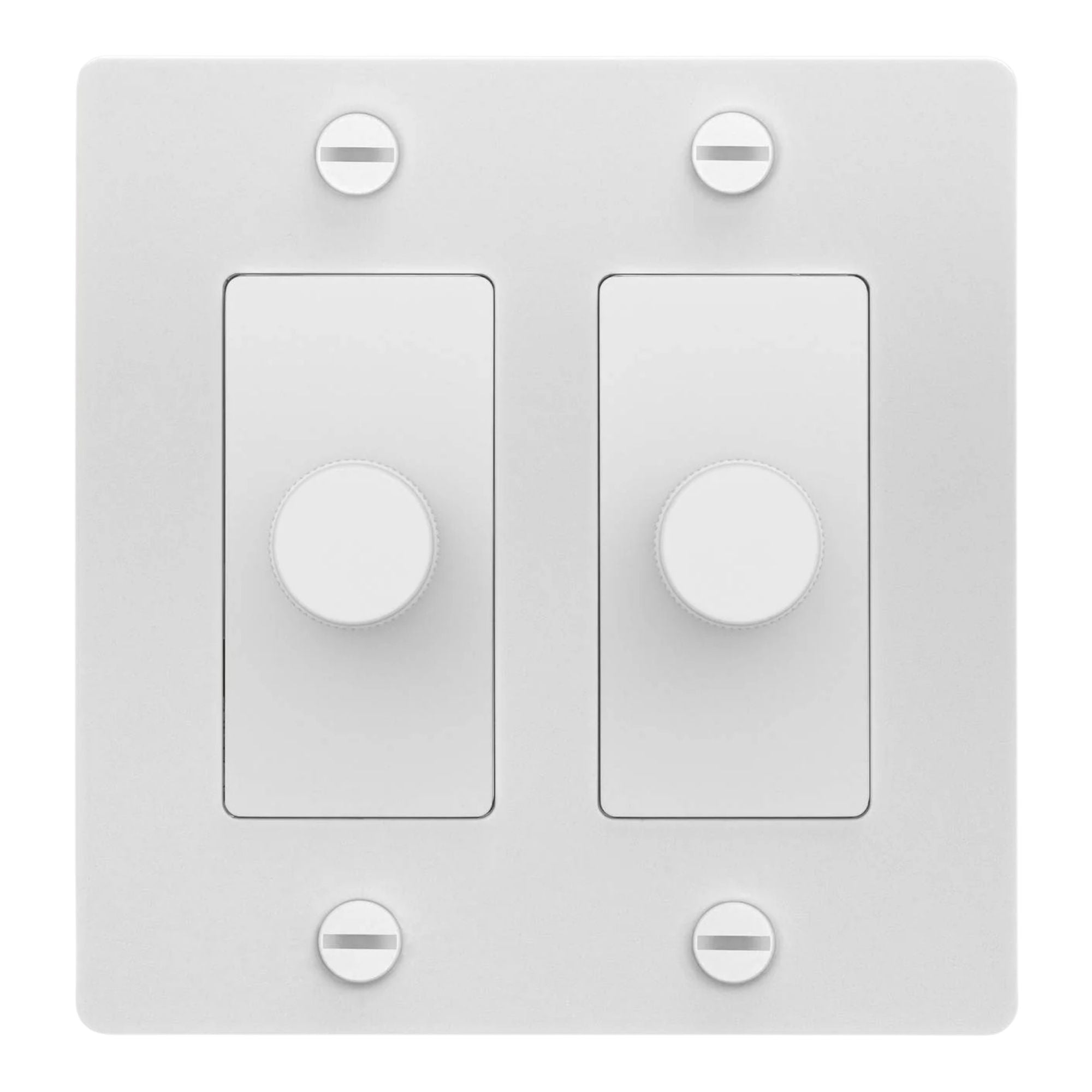 Buster + Punch NDK-144319 Cross 2-Gang LED Dimmer Without Logo, 250W, Rotary, White