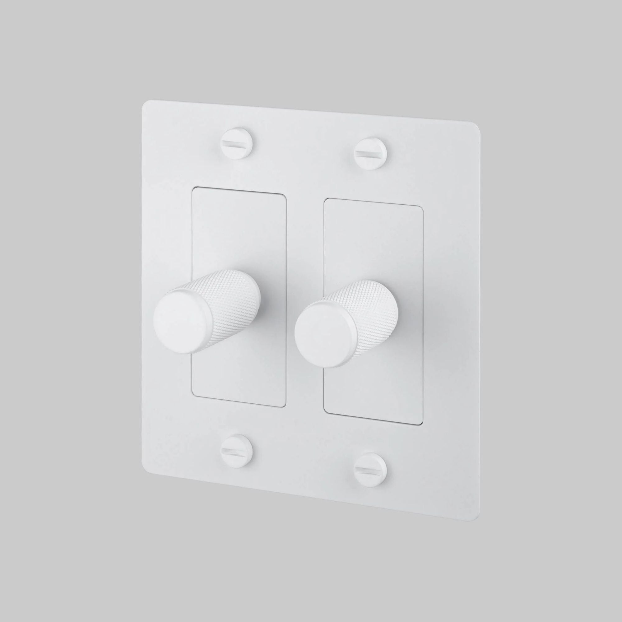 Buster + Punch NDK-144319 Cross 2-Gang LED Dimmer Without Logo, 250W, Rotary, White