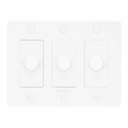 Buster + Punch NDK-144324 Linear 3-Gang LED Dimmer With Logo, 250W, Rotary, White