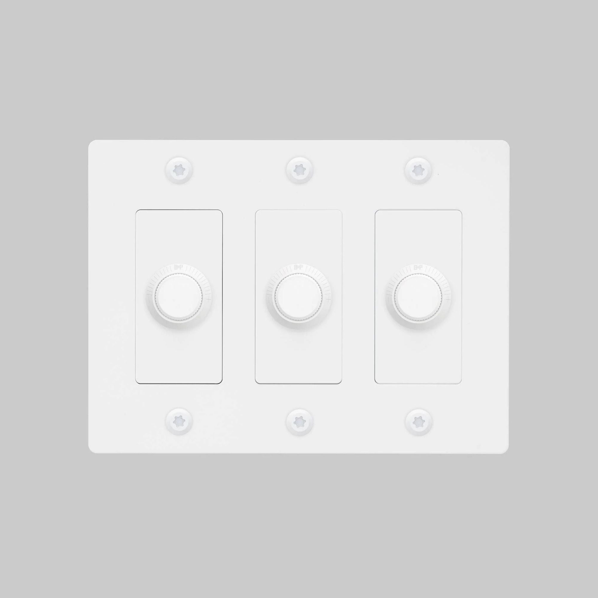 Buster + Punch NDK-144329 Linear 3-Gang LED Dimmer Without Logo, 250W, Rotary, White