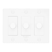 Buster + Punch NDK-144334 Cross 3-Gang LED Dimmer With Logo, 250W, Rotary, White