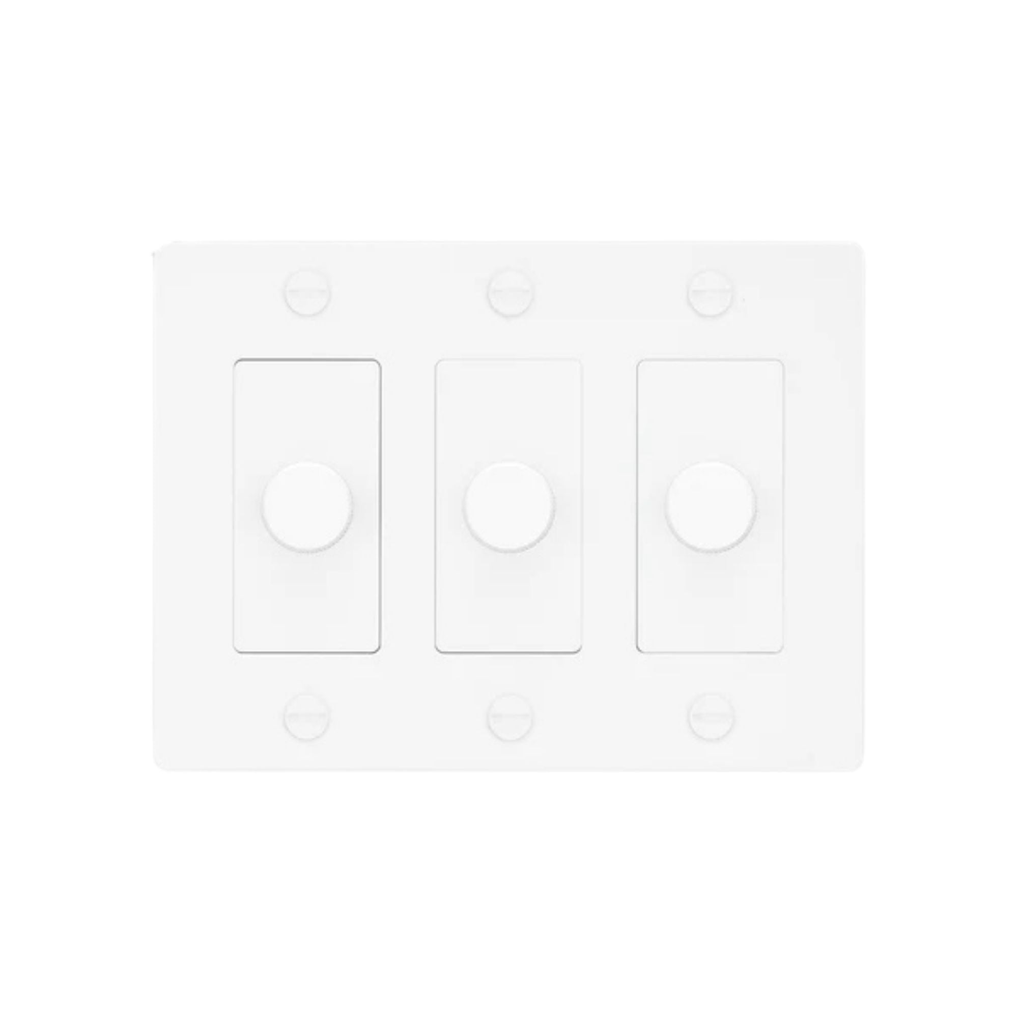Buster + Punch NDK-144339 Cross 3-Gang LED Dimmer Without Logo, 250W, Rotary, White