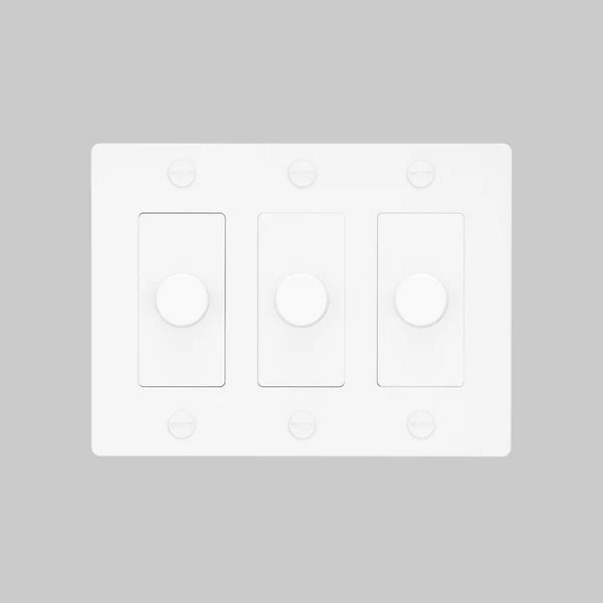 Buster + Punch NDK-144339 Cross 3-Gang LED Dimmer Without Logo, 250W, Rotary, White