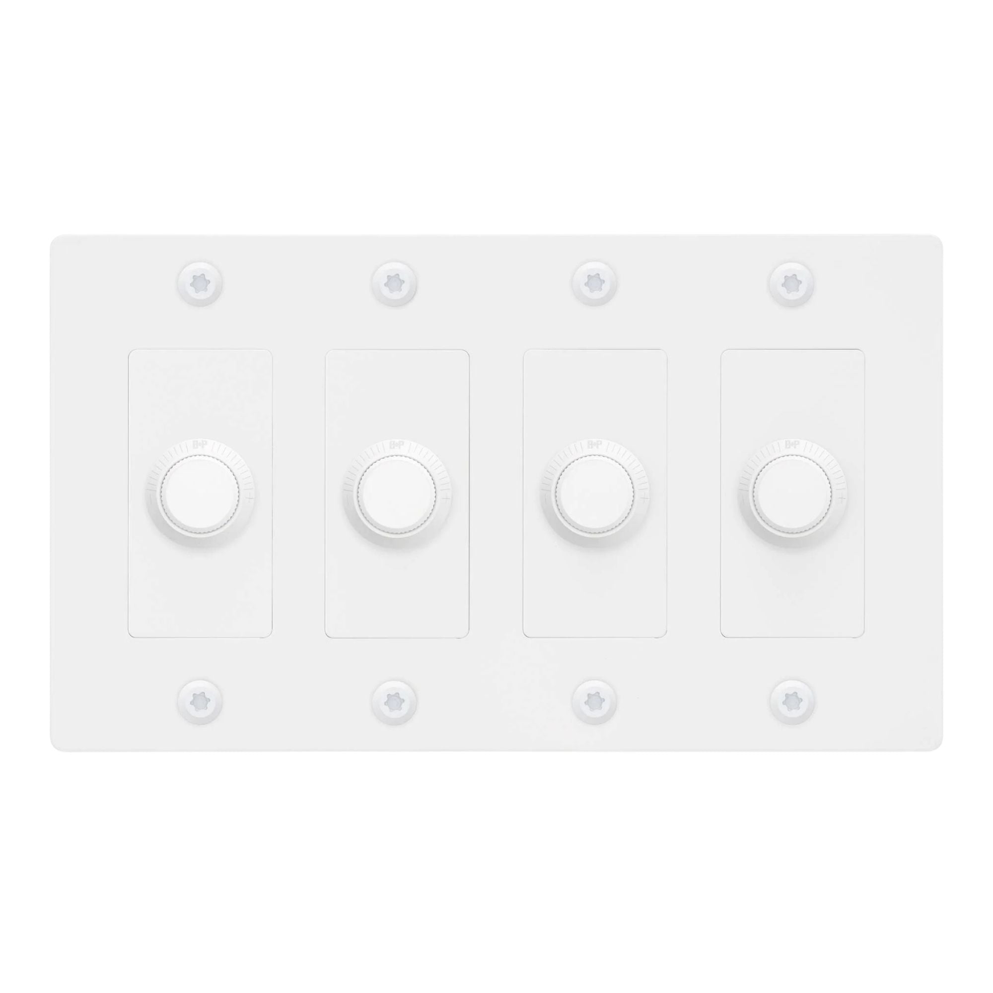 Buster + Punch NDK-144349 Linear 4-Gang LED Dimmer With Logo, 250W, Rotary, White