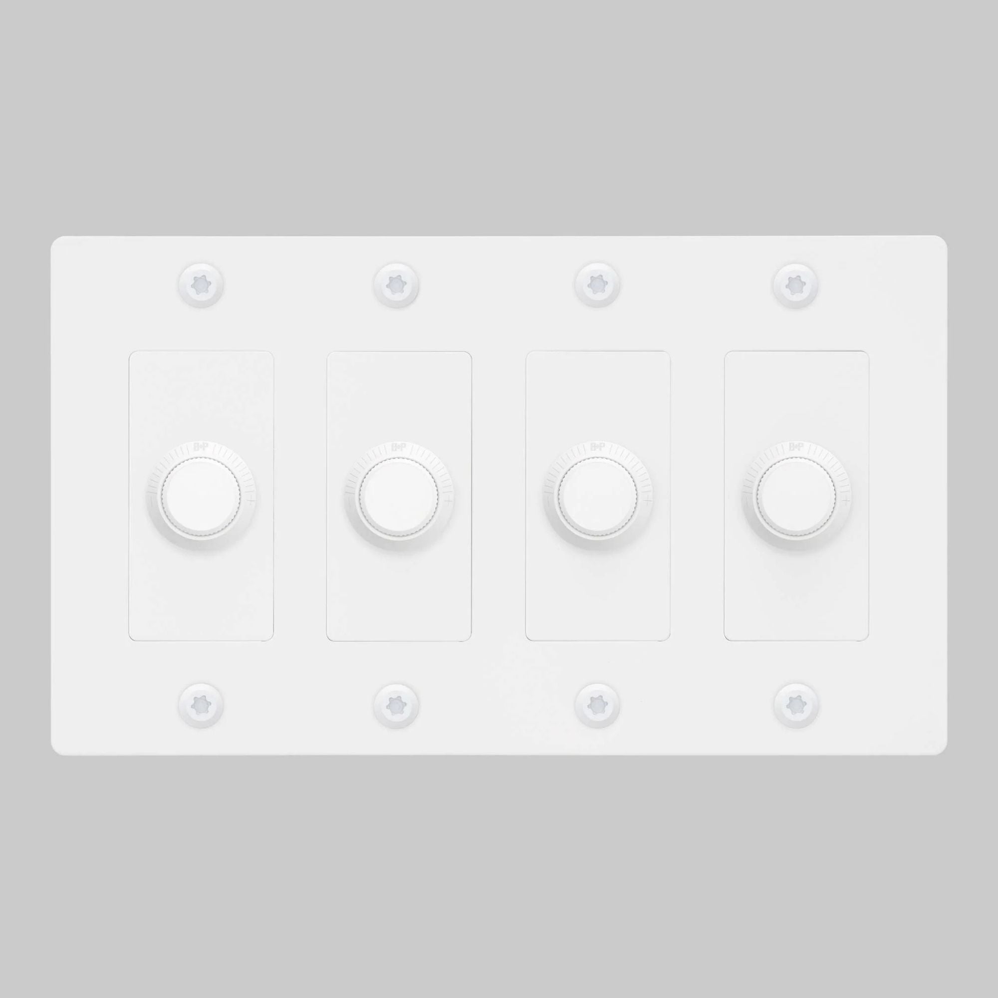 Buster + Punch NDK-144349 Linear 4-Gang LED Dimmer With Logo, 250W, Rotary, White