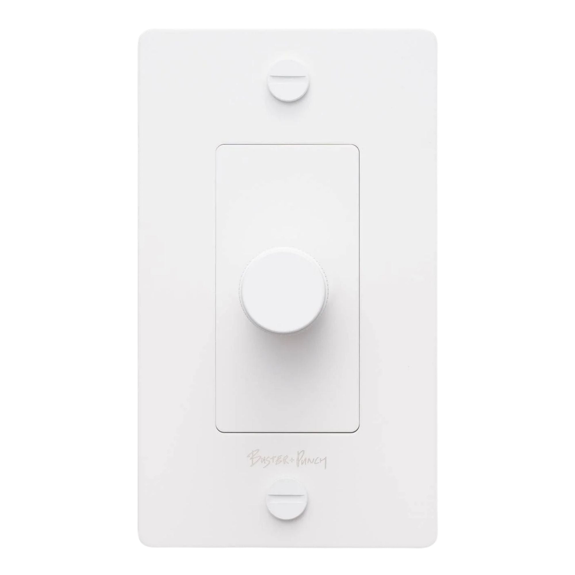 Buster + Punch NDK-144354 Cross 1-Gang LED Dimmer With Logo, 250W, Rotary, White