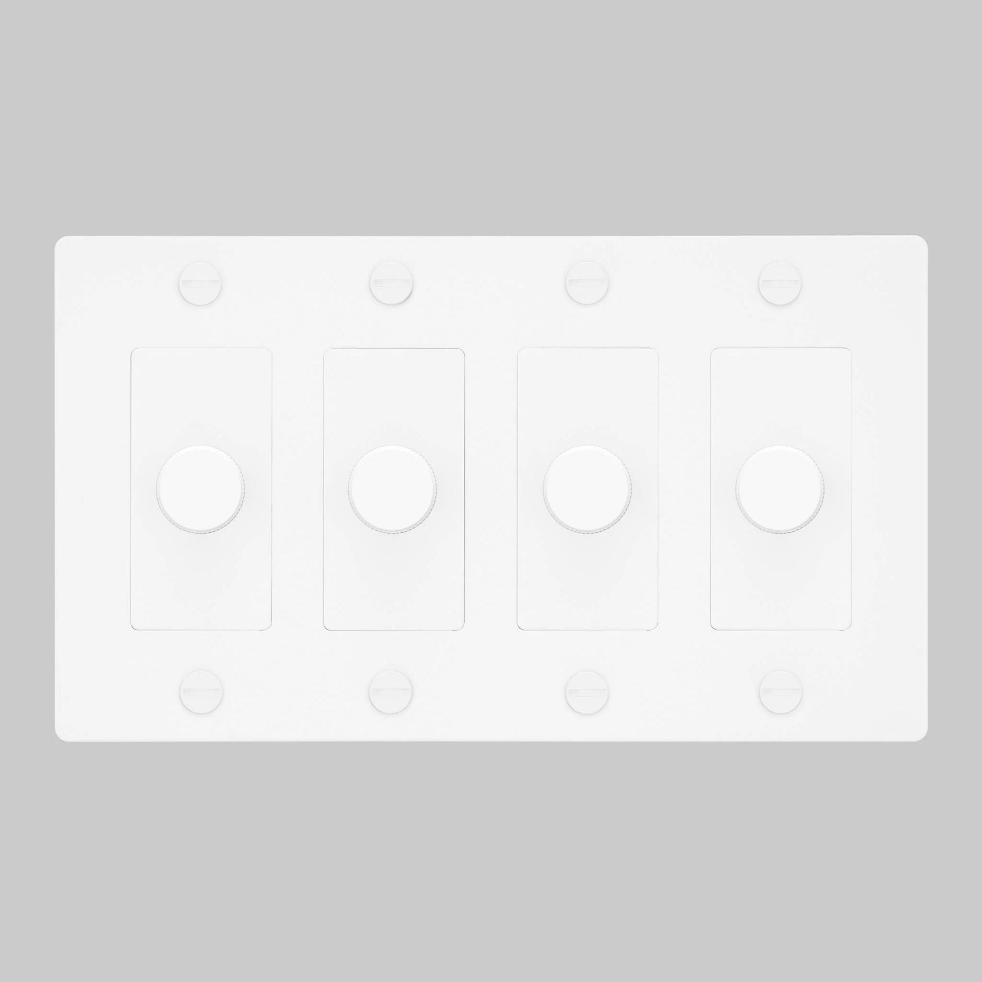 Buster + Punch NDK-144360 Cross 4-Gang LED Dimmer Without Logo, 250W, Rotary, White