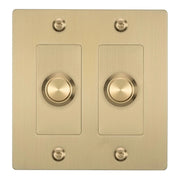 Buster + Punch NDK-424306 Linear 2-Gang LED Dimmer Without Logo, 250W, Rotary, Brass