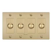 Buster + Punch NDK-424341 Linear 4-Gang LED Dimmer With Logo, 250W, Rotary, Brass