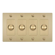 Buster + Punch NDK-424346 Linear 4-Gang LED Dimmer Without Logo, 250W, Rotary, Brass
