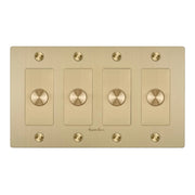 Buster + Punch NDK-424352 Cross 4-Gang LED Dimmer With Logo, 250W, Rotary, Brass