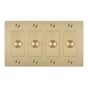 Buster + Punch NDK-424357 Cross 4-Gang LED Dimmer Without Logo, Rotary, 250W, Brass