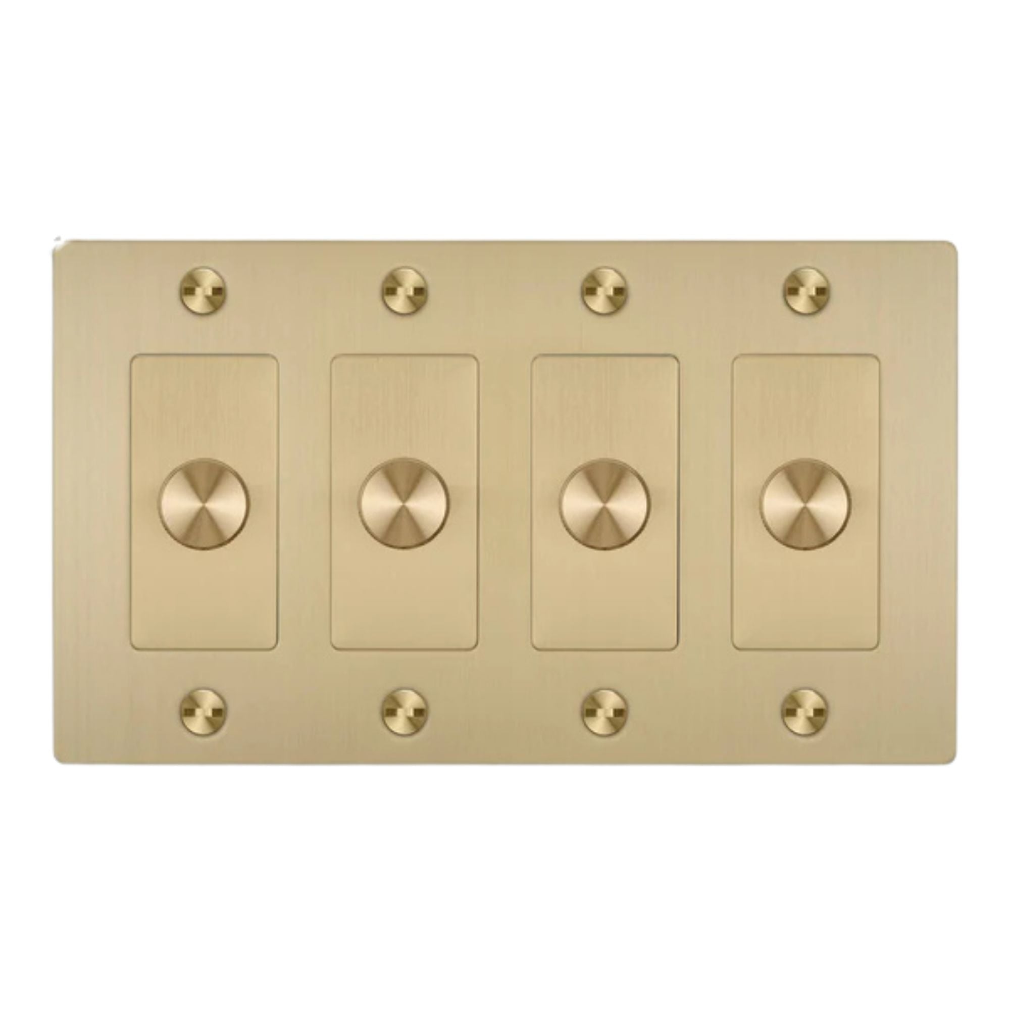 Buster + Punch NDK-424357 Cross 4-Gang LED Dimmer Without Logo, Rotary, 250W, Brass