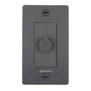 Buster + Punch NDK-454352 Cross 1-Gang LED Dimmer With Logo, 250W, Rotary, Smoked Bronze