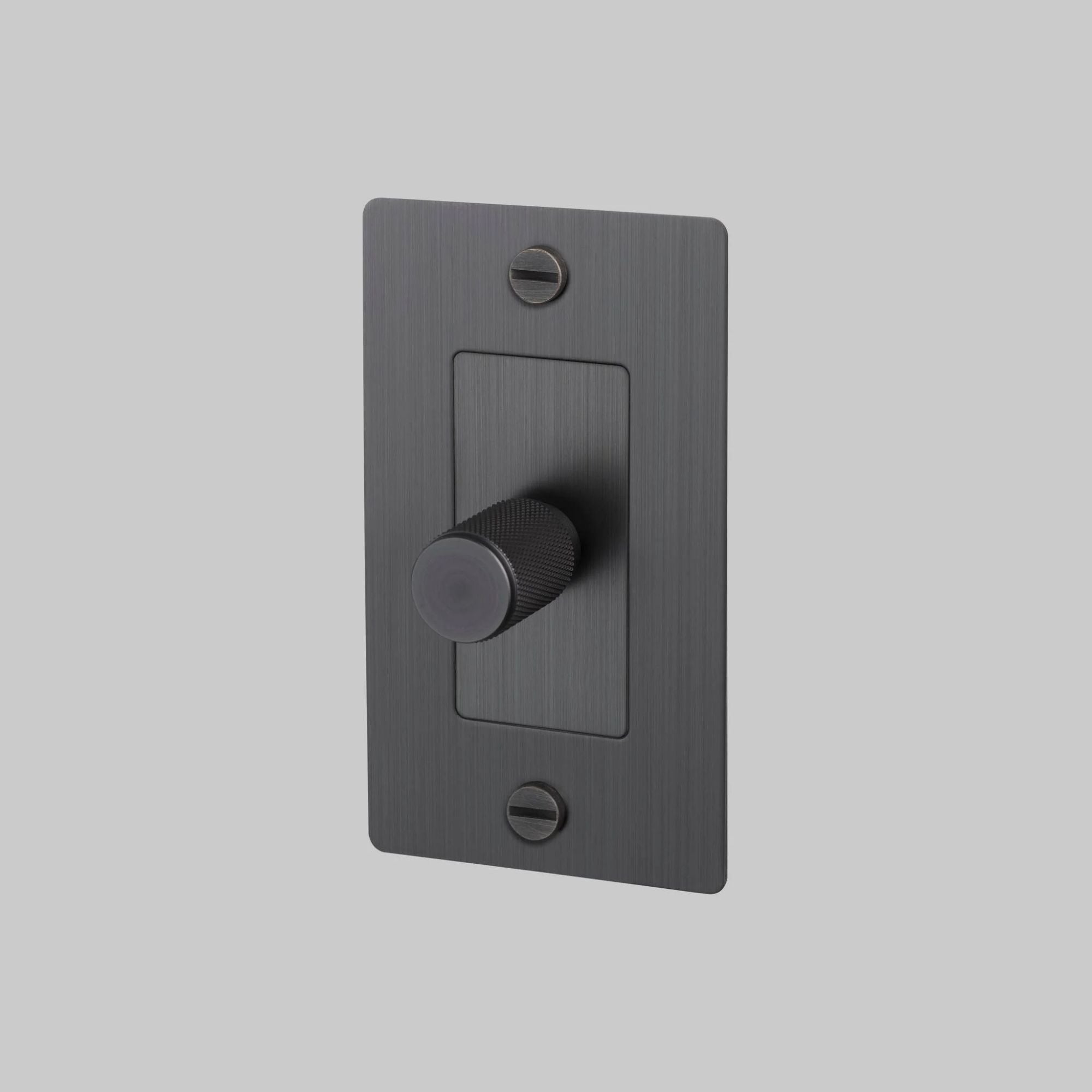 Buster + Punch NDK-454357 Cross 1-Gang LED Dimmer Without Logo, Rotary, 250W, Smoked Bronze