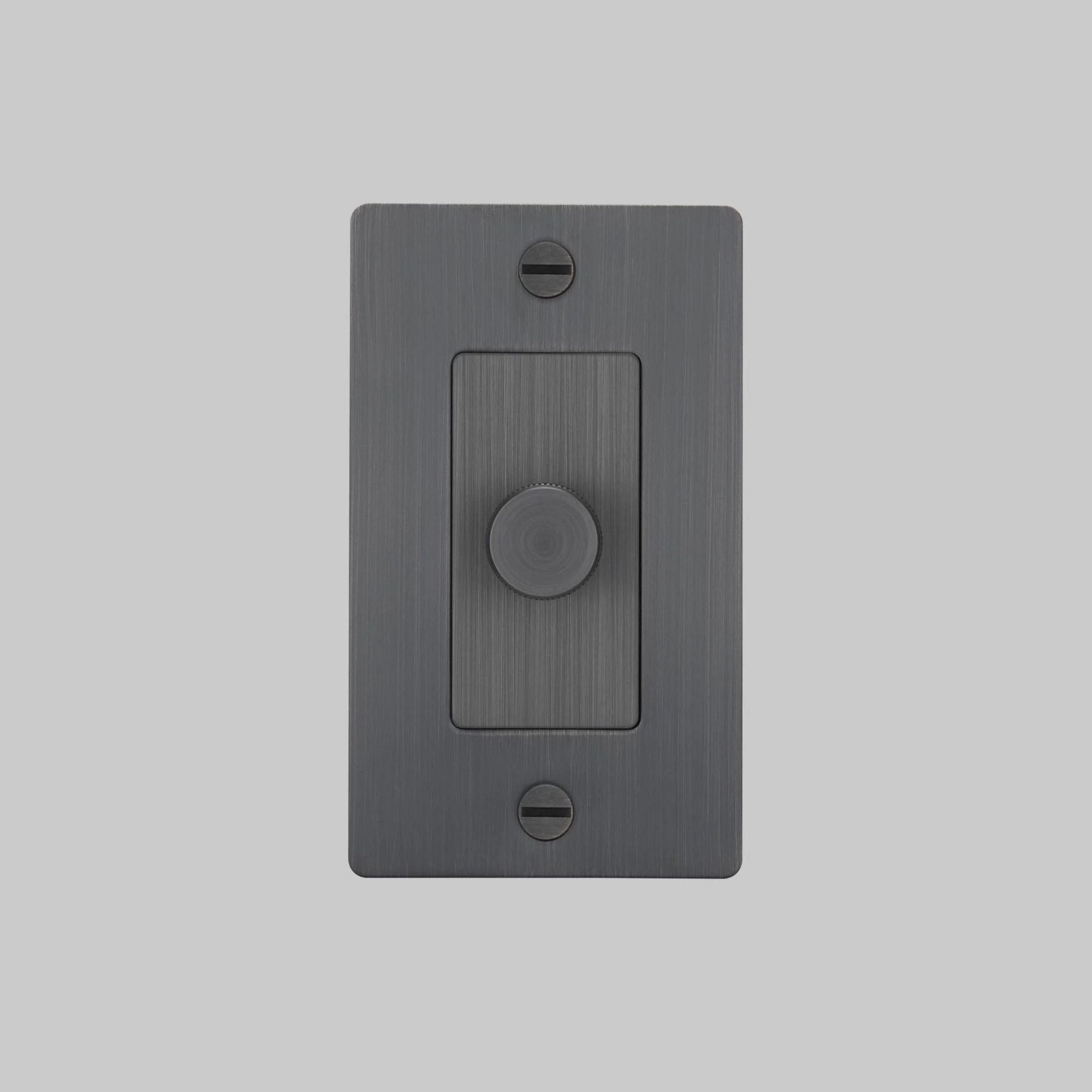 Buster + Punch NDK-454357 Cross 1-Gang LED Dimmer Without Logo, Rotary, 250W, Smoked Bronze